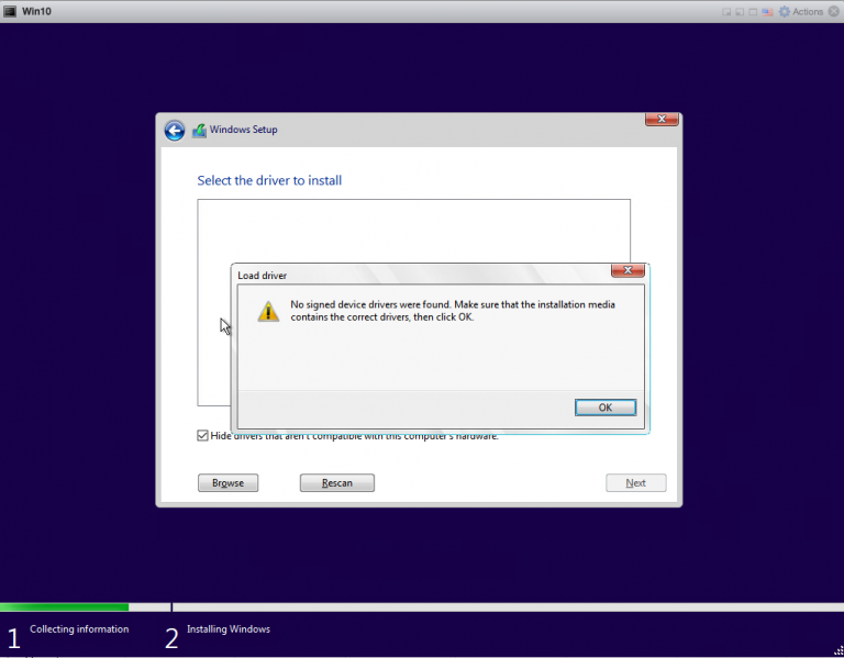 How to load VMware PVSCSI controller driver while installing Windows 10 ...